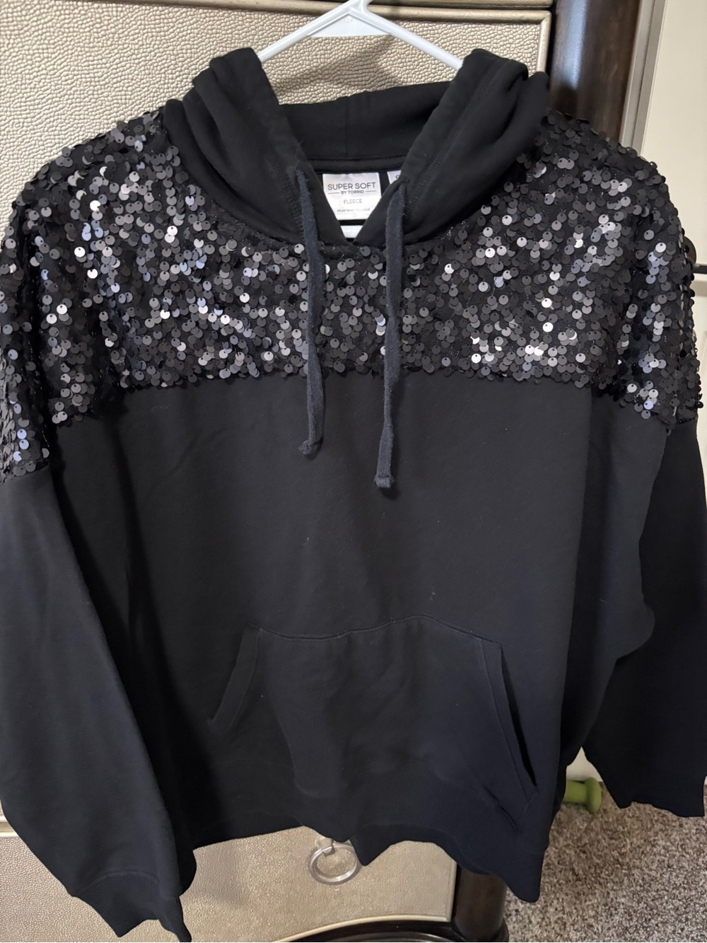 torrid Black Sequin Accent Hoodie